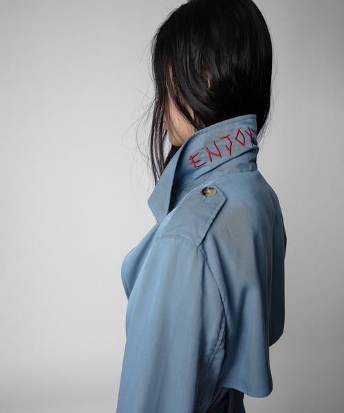ZADIG&VOLTAIRE（ザディグ　エ　ヴォルテール）の「LA PARISIENNE LYOCELL（トレンチコート・レディース・ブルー・S/XS）」の3枚目の写真