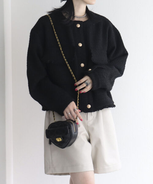 onulsoha（オヌルソハ）の「キルトハートチェーンポシェット（ショルダーバッグ・レディース・ブラック/グリーン・FREE）」の6枚目の写真