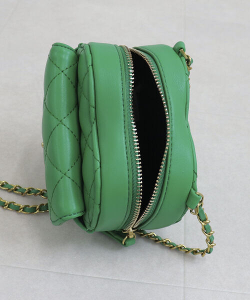 onulsoha（オヌルソハ）の「キルトハートチェーンポシェット（ショルダーバッグ・レディース・ブラック/グリーン・FREE）」の17枚目の写真