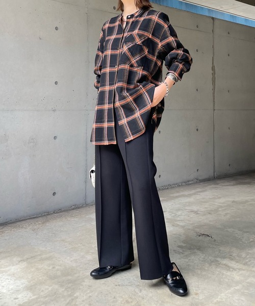 DouDou（ドゥドゥ）の「チェックオーバーシャツ（シャツ/ブラウス・レディース・ブラック/ブラウン・FREE）」の21枚目の写真