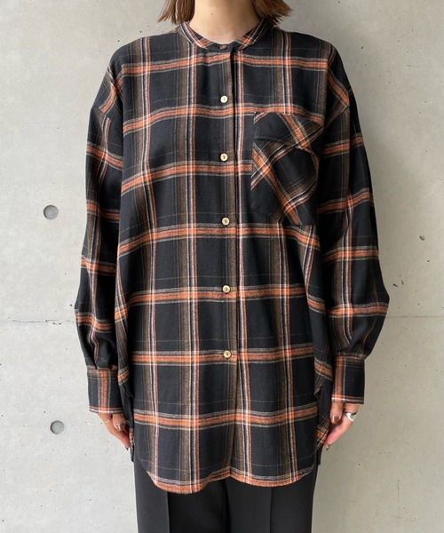 DouDou（ドゥドゥ）の「チェックオーバーシャツ（シャツ/ブラウス・レディース・ブラック/ブラウン・FREE）」の22枚目の写真