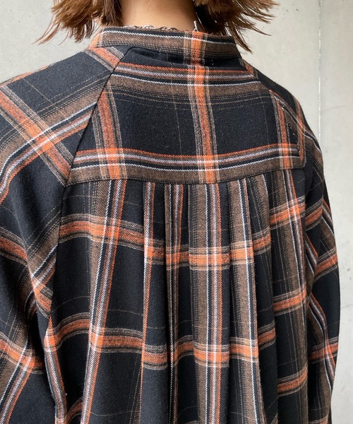 DouDou（ドゥドゥ）の「チェックオーバーシャツ（シャツ/ブラウス・レディース・ブラック/ブラウン・FREE）」の19枚目の写真