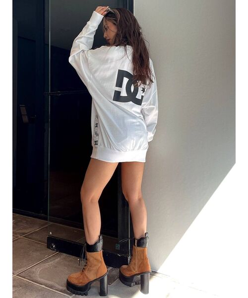 GYDA（ジェイダ）の「【WEB限定】GYDA×DCサイドGG STAR LOGOラインスウェットトップス（Tシャツ/カットソー・レディース・ブラック/オフホワイト・FREE）」の14枚目の写真
