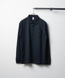 ★BEES BEAM★ポケット付き アクティブ長袖ポロシャツ 吸水速乾 UVカット