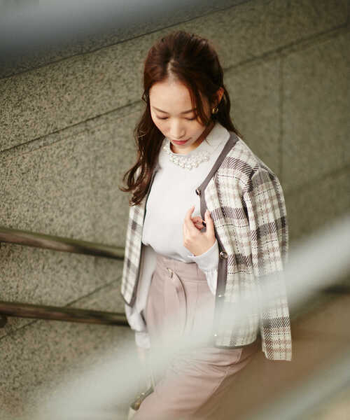 PROPORTION BODY DRESSING(プロポーションボディドレッシング)の「チェックJQカーディガン / 1212274502(カーディガン/ボレロ・レディース・ダークグレー/ホワイト系その他・SMALL/MEDIUM)」の14枚目の写真