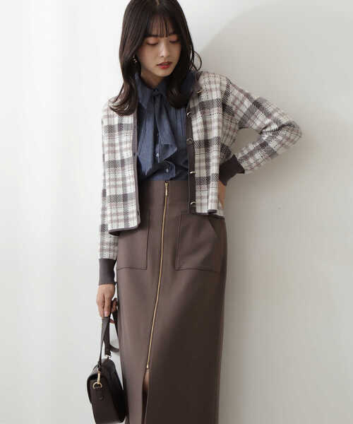 PROPORTION BODY DRESSING(プロポーションボディドレッシング)の「チェックJQカーディガン / 1212274502(カーディガン/ボレロ・レディース・ダークグレー/ホワイト系その他・SMALL/MEDIUM)」の17枚目の写真
