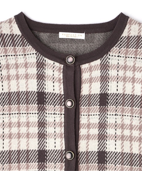 PROPORTION BODY DRESSING(プロポーションボディドレッシング)の「チェックJQカーディガン / 1212274502(カーディガン/ボレロ・レディース・ダークグレー/ホワイト系その他・SMALL/MEDIUM)」の9枚目の写真