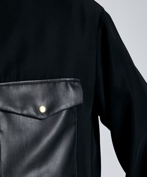 CULLNI（クルニ）の「STUDIOUS別注 DOUBLE POCKET SHIRT ROYAL LEATHER（シャツ/ブラウス・メンズ・ブラック/モカ・1/2）」の14枚目の写真