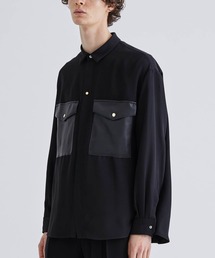 STUDIOUS別注 DOUBLE POCKET SHIRT ROYAL LEATHER