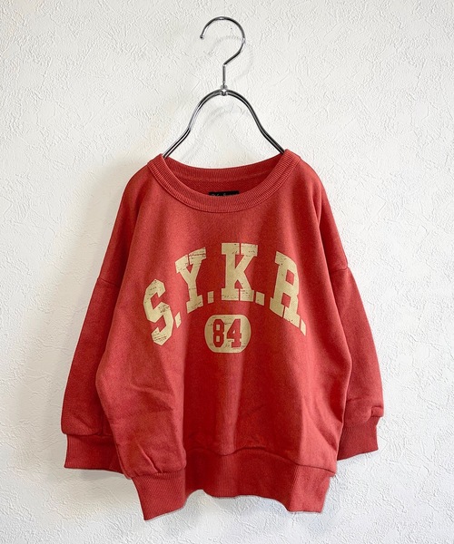 Life Support Products（ライフサポートプロダクツ）の「ウラケカレッジプリントトレーナー（80～150cm）（スウェット・キッズ・ライトブルー/ベージュ/レッド/オフホワイト/マスタード/チャコール・90/100/110/120/80/130/95/140/150）」の6枚目の写真