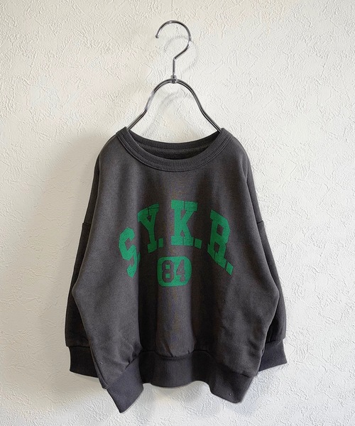 Life Support Products（ライフサポートプロダクツ）の「ウラケカレッジプリントトレーナー（80～150cm）（スウェット・キッズ・ライトブルー/ベージュ/レッド/オフホワイト/マスタード/チャコール・90/100/110/120/80/130/95/140/150）」の3枚目の写真