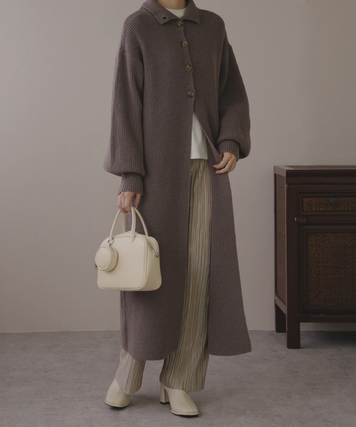 IAMUSE（アイアミューズ）の「アルパカタッチロングニット S0713【IAMUSE】（ワンピース・レディース・杢グレー/モカ/ブラック・FREE）」の3枚目の写真