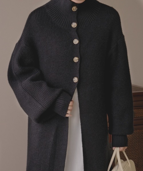 IAMUSE（アイアミューズ）の「アルパカタッチロングニット S0713【IAMUSE】（ワンピース・レディース・杢グレー/モカ/ブラック・FREE）」の5枚目の写真