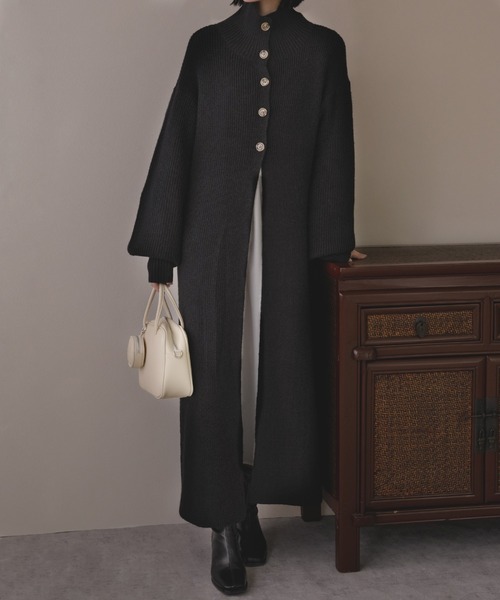 IAMUSE（アイアミューズ）の「アルパカタッチロングニット S0713【IAMUSE】（ワンピース・レディース・杢グレー/モカ/ブラック・FREE）」の6枚目の写真