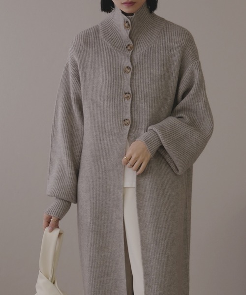 IAMUSE（アイアミューズ）の「アルパカタッチロングニット S0713【IAMUSE】（ワンピース・レディース・杢グレー/モカ/ブラック・FREE）」の7枚目の写真