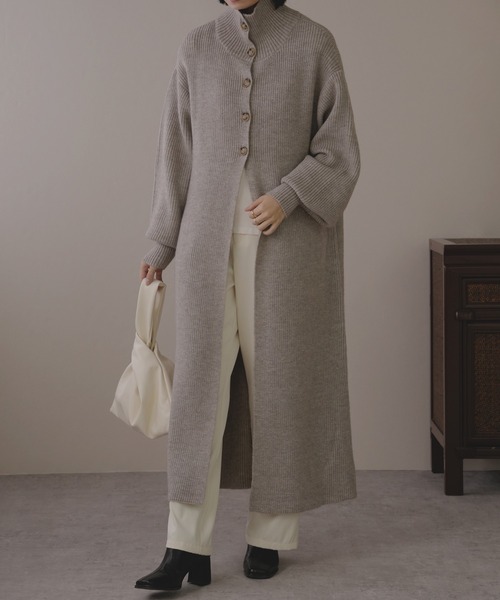 IAMUSE（アイアミューズ）の「アルパカタッチロングニット S0713【IAMUSE】（ワンピース・レディース・杢グレー/モカ/ブラック・FREE）」の8枚目の写真