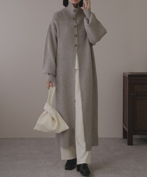 IAMUSE（アイアミューズ）の「アルパカタッチロングニット S0713【IAMUSE】（ワンピース・レディース・杢グレー/モカ/ブラック・FREE）」の9枚目の写真