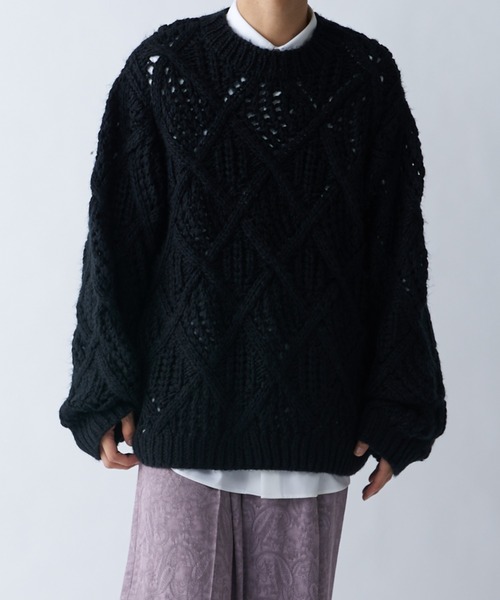 Lui's(ルイス)の「ハンドパターンニット(ニット/セーター・メンズ・ブラック/グレー・FREE)」の1枚目の写真