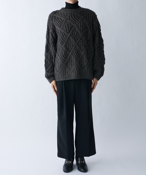 Lui's(ルイス)の「ハンドパターンニット(ニット/セーター・メンズ・ブラック/グレー・FREE)」の6枚目の写真