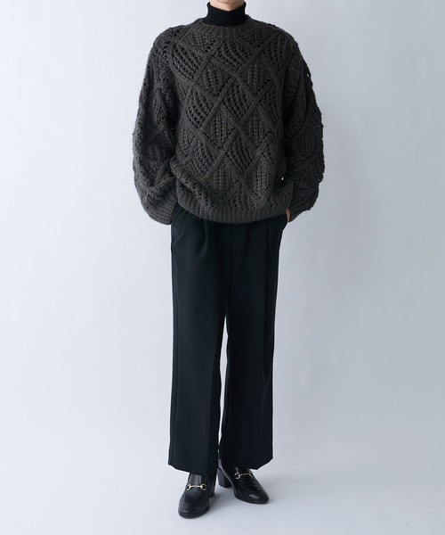 Lui's(ルイス)の「ハンドパターンニット(ニット/セーター・メンズ・ブラック/グレー・FREE)」の8枚目の写真