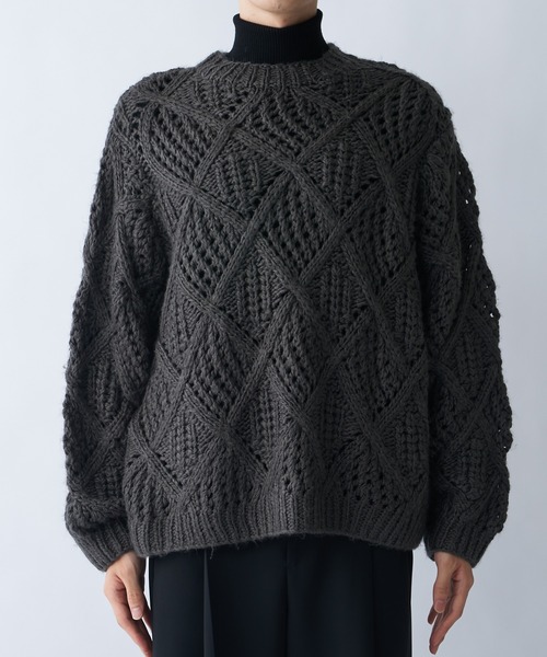 Lui's(ルイス)の「ハンドパターンニット(ニット/セーター・メンズ・ブラック/グレー・FREE)」の5枚目の写真