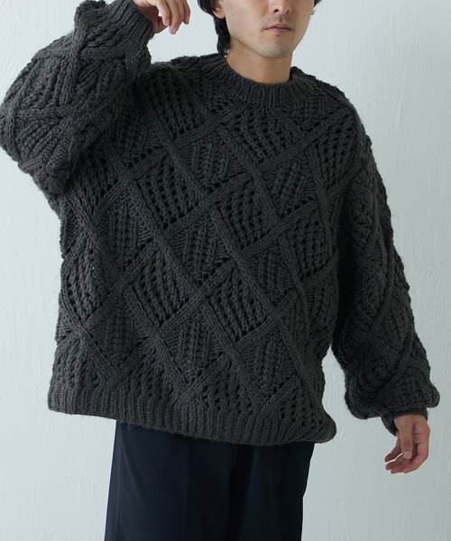 Lui's(ルイス)の「ハンドパターンニット(ニット/セーター・メンズ・ブラック/グレー・FREE)」の17枚目の写真