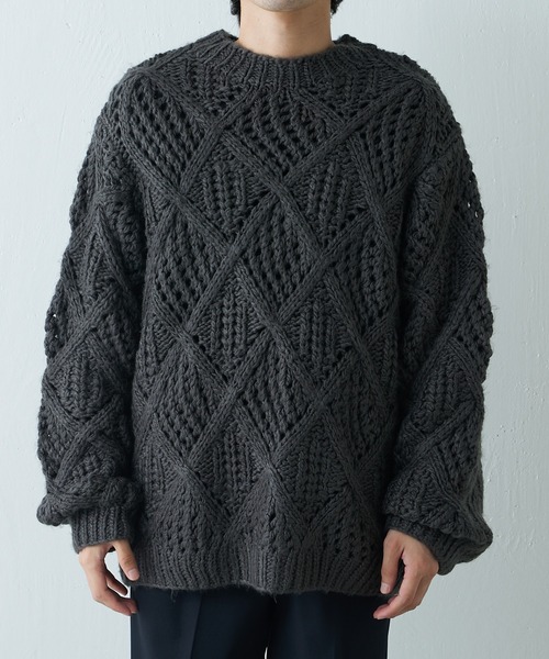Lui's(ルイス)の「ハンドパターンニット(ニット/セーター・メンズ・ブラック/グレー・FREE)」の19枚目の写真