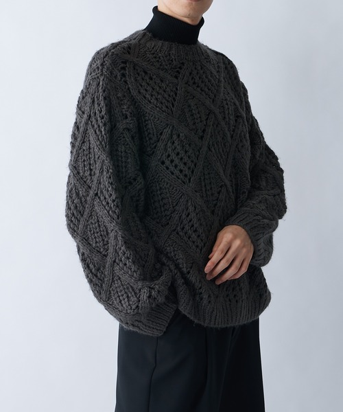 Lui's(ルイス)の「ハンドパターンニット(ニット/セーター・メンズ・ブラック/グレー・FREE)」の15枚目の写真