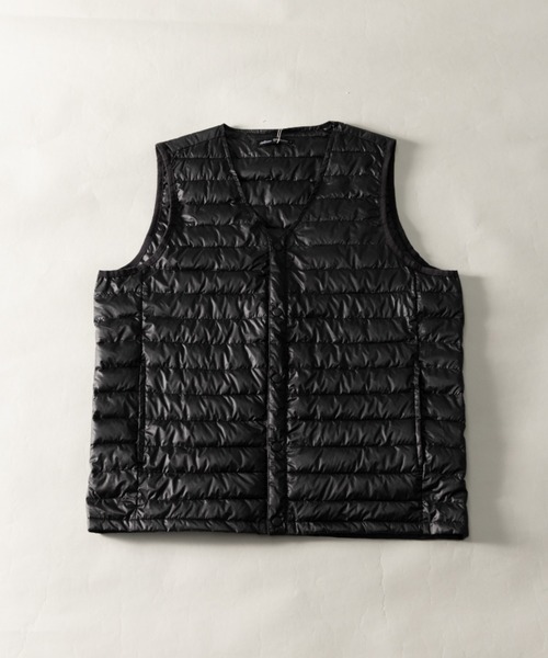 NYLAUS(ナイラス)の「Vネック インナーライトダウンベスト(ダウンベスト・メンズ・ブラック/ネイビー/カーキ/キャメル/チャコール/ボルドー/グレー・LL/M/L/S)」の2枚目の写真