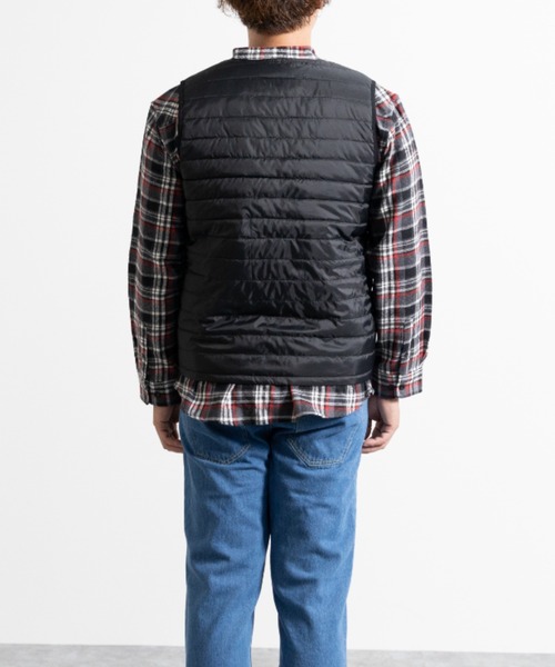 NYLAUS(ナイラス)の「Vネック インナーライトダウンベスト(ダウンベスト・メンズ・ブラック/ネイビー/カーキ/キャメル/チャコール/ボルドー/グレー・LL/M/L/S)」の9枚目の写真