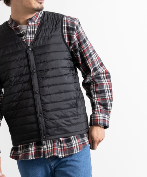 NYLAUS(ナイラス)の「Vネック インナーライトダウンベスト(ダウンベスト・メンズ・ブラック/ネイビー/カーキ/キャメル/チャコール/ボルドー/グレー・LL/M/L/S)」の10枚目の写真