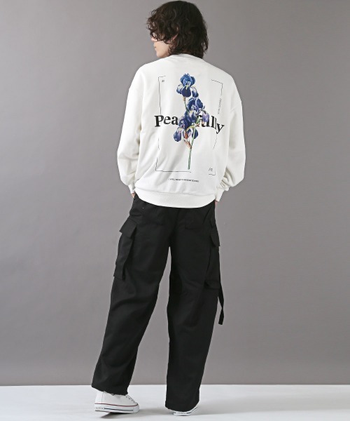 LUXSTYLE（ラグスタイル）の「フラワープリントトレーナー（スウェット・メンズ・ホワイト/ブラック・M/L）」の19枚目の写真