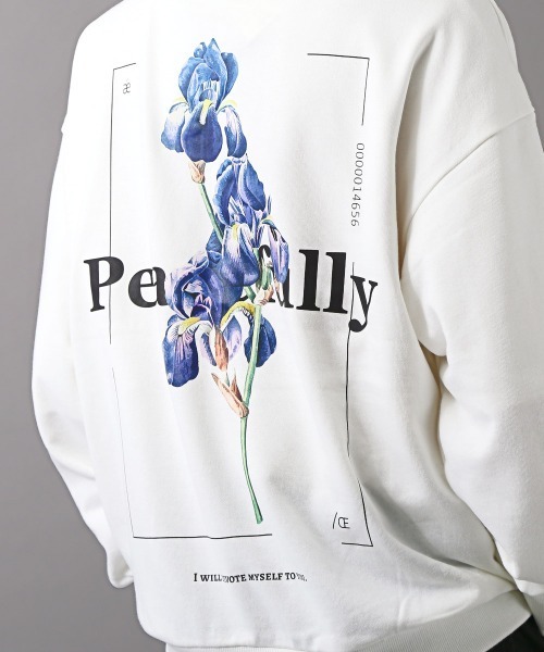 LUXSTYLE（ラグスタイル）の「フラワープリントトレーナー（スウェット・メンズ・ホワイト/ブラック・M/L）」の22枚目の写真