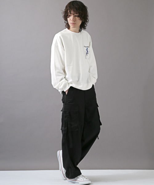 LUXSTYLE（ラグスタイル）の「フラワープリントトレーナー（スウェット・メンズ・ホワイト/ブラック・M/L）」の18枚目の写真