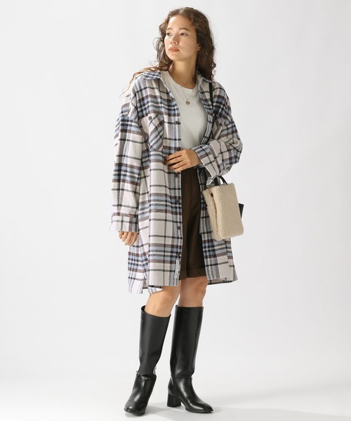 niko and...（ニコアンド）の「CPOチェックワンピース（ワンピース・レディース・ブラウン/ライトグレー/チャコール/ブルー・FREE）」の6枚目の写真