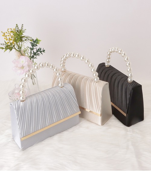Lace Ladies（レースレディース）の「パールハンドル2wayハンドバッグ（クラッチバッグ・レディース・グレー/ブラック/ベージュ・FREE）」の4枚目の写真