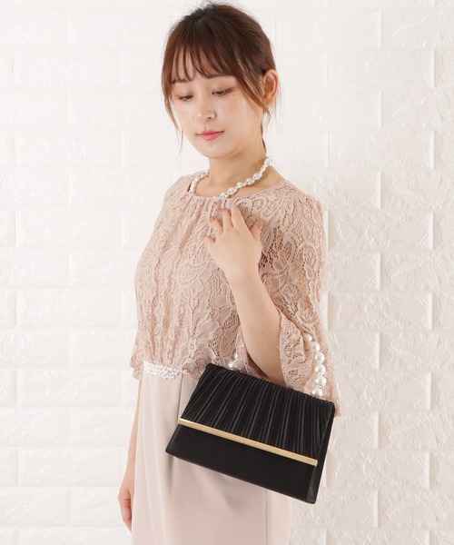 Lace Ladies（レースレディース）の「パールハンドル2wayハンドバッグ（クラッチバッグ・レディース・グレー/ブラック/ベージュ・FREE）」の5枚目の写真