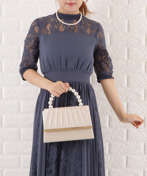 Lace Ladies（レースレディース）の「パールハンドル2wayハンドバッグ（クラッチバッグ・レディース・グレー/ブラック/ベージュ・FREE）」の9枚目の写真