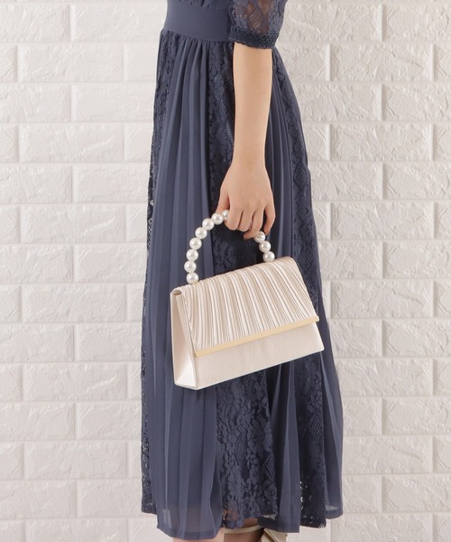 Lace Ladies（レースレディース）の「パールハンドル2wayハンドバッグ（クラッチバッグ・レディース・グレー/ブラック/ベージュ・FREE）」の10枚目の写真