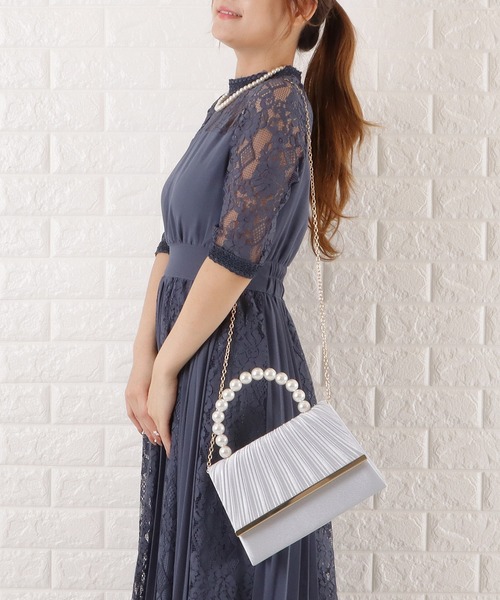 Lace Ladies（レースレディース）の「パールハンドル2wayハンドバッグ（クラッチバッグ・レディース・グレー/ブラック/ベージュ・FREE）」の13枚目の写真