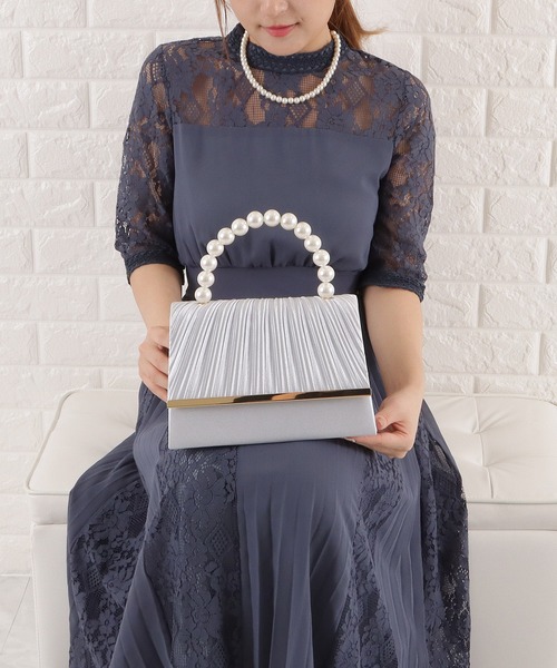 Lace Ladies（レースレディース）の「パールハンドル2wayハンドバッグ（クラッチバッグ・レディース・グレー/ブラック/ベージュ・FREE）」の16枚目の写真