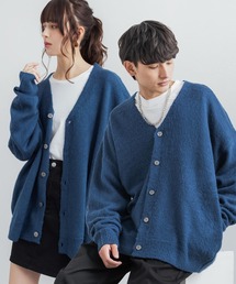 オーバーサイズ モヘアタッチシャギーニットカーディガン
