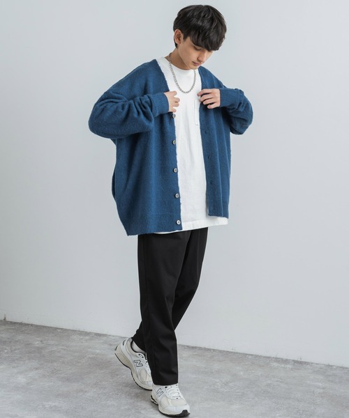 ANACHRONORM ダークグレー　ブラック　 モヘアカーディガン サイズ02 ANACHRONORM ダークグレー ブラック モヘアカーディガン サイズ