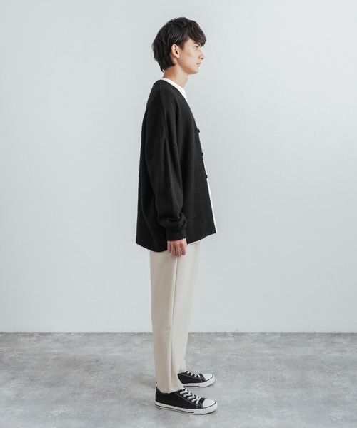 オーバーサイズ モヘアタッチシャギーニットカーディガン