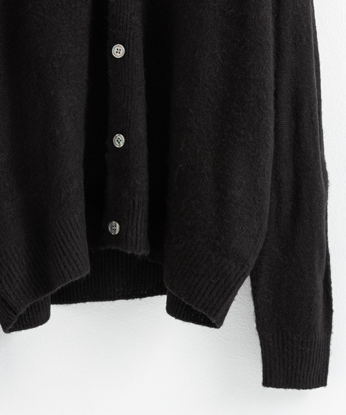 オーバーサイズ モヘアタッチシャギーニットカーディガン