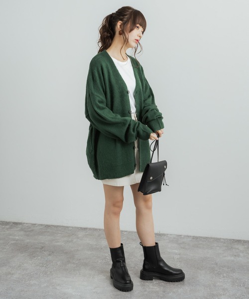 Rocky Monroe(ロッキーモンロー)の「オーバーサイズ モヘアタッチシャギーニットカーディガン(カーディガン/ボレロ・レディース・グレー/マスタード/ブラック/ブルー/グリーン・L/M/XL)」の22枚目の写真