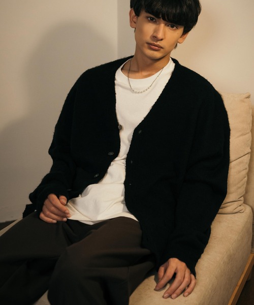 Rocky Monroe(ロッキーモンロー)の「オーバーサイズ モヘアタッチシャギーニットカーディガン(カーディガン/ボレロ・レディース・グレー/マスタード/ブラック/ブルー/グリーン・L/M/XL)」の6枚目の写真