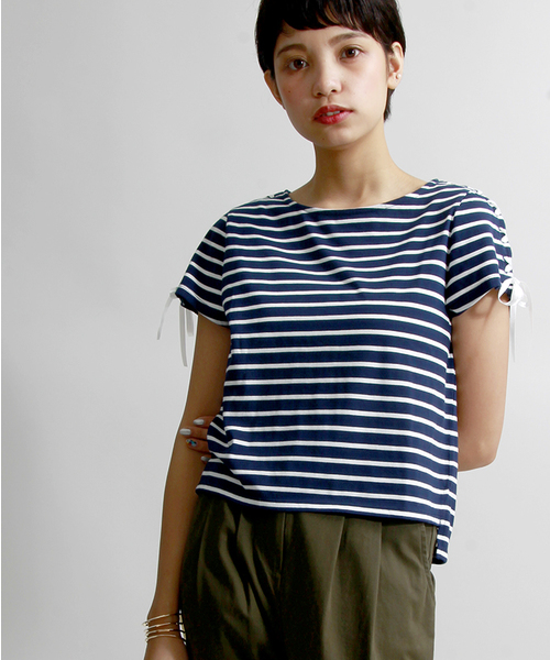 WEGO（ウィゴー）の「WEGO/レースアップTシャツ（Tシャツ/カットソー・レディース・オフホワイト/ホワイト系その他/ブラック/ブルー系その他/カーキ・FREE）」の5枚目の写真