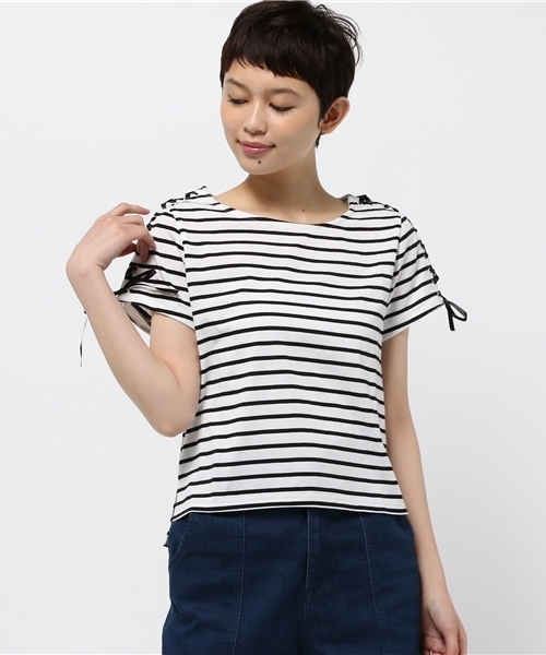 WEGO（ウィゴー）の「WEGO/レースアップTシャツ（Tシャツ/カットソー・レディース・オフホワイト/ホワイト系その他/ブラック/ブルー系その他/カーキ・FREE）」の7枚目の写真