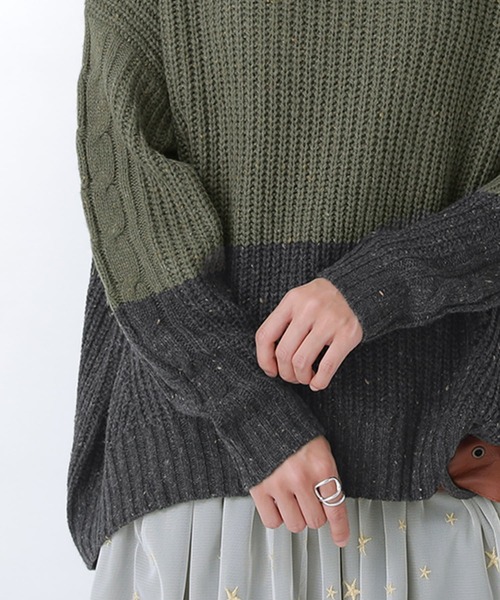 osharewalker（オシャレウォーカー）の「『配色MIXネップヤーンタートルネックニット』（ニット/セーター・レディース・カーキ/マスタード/ライトベージュ・FREE）」の11枚目の写真